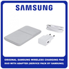 Original Γνήσιο Samsung Wireless Charging Pad Duo With Adapter Stand Ασύρματος Ταχυφορτιστής 9W + Φορτιστής 15W P4300TWE White Άσπρο (Service Pack By Samsung)
