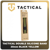 Original Γνήσιο Tactical 195 Double Silicone Band 20mm Smartwatch Bracelet Strap Λουράκι Ζώνη Σιλικόνης Για Ρολόι Black Yellow Μαύρο Κίτρινο
