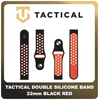 Original Γνήσιο Tactical 711 Double Silicone Band 22mm Smartwatch Bracelet Strap Λουράκι Ζώνη Σιλικόνης Για Ρολόι Black Red Μαύρο Κόκκινο