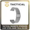 Original Γνήσιο Tactical 802 Loop Magnetic Stainless Steel Band 18mm Smartwatch Bracelet Strap Λουράκι Ζώνη Μαγνητικό Από Ανοξείδωτο Χάλυβα Για Ρολόι Silver Ασημί
