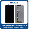 OEM HQ Nokia 8.1 Nokia8.1 , Nokia X7 NokiaX7 (TA-1099, TA-1113, TA-1115, TA-1131, TA-1119, TA-1121, TA-1128) IPS LCD Display Screen Assembly Οθόνη + Touch Screen Digitizer Μηχανισμός Αφής Black Μαύρο (Premium A+)