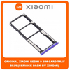 Original Γνήσιο Xiaomi Redmi 9 Redmi9 (M2004J19G, M2004J19C) SIM Tray Cover Assy + Micro SD Tray Slot Υποδοχέας Βάση Θήκη Κάρτας SIM Κάλυμμα Blue Μπλε (Service Pack By Xiaomi)