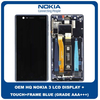 OEM HQ Nokia 3 Nokia3 (TA-1032, TA-1020, TA-1028, TA-1038) IPS LCD Display Screen Assembly Οθόνη + Touch Digitizer Μηχανισμός Αφής + Frame Bezel Πλαίσιο Σασί Blue Μπλε (Grade AAA+++)