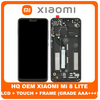 HQ OEM Xiaomi Mi8 Lite, MI 8 Lite, (M1808D2TG) LCD Display Screen Οθόνη + Touch Screen Digitizer Μηχανισμός Αφής + Frame Πλαίσιο Black (Grade AAA+++)