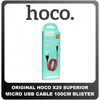 Γνήσια Original Hoco X29 Superior Fast Charging Micro USB Cable Καλώδιο 100cm Red Κόκκινο Blister (Blister Pack By Hoco)