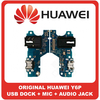 Γνήσια Original Huawei Y6p (MED-LX9, MED-LX9N) Micro USB Charging Dock Connector Flex Sub Board, Καλωδιοταινία Υπό Πλακέτα Φόρτισης + Microphone Μικρόφωνο + Audio Jack Θύρα Ακουστικών (Service Pack By Huawei)