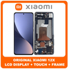 Γνήσια Original  Xiaomi 12X 5G (2112123AC,2112123AG) / 12S 5G (2206123SC) / 12 5G (2201123G,2201123C)​ AMOLED LCD Display Screen Assembly Οθόνη + Touch Screen Digitizer Μηχανισμός Αφής + Frame Bezel Πλαίσιο Σασί Black Μαύρο 5600030L3A00 (Service Pack By Xiaomi)