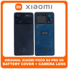 Γνήσια Original Xiaomi Poco X4 Pro 5G (2201116PG) Rear Back Battery Cover Πίσω Κάλυμμα Καπάκι Μπαταρίας + Camera Frame + Camera Lens Black Μαύρο (Service Pack By Xiaomi)
