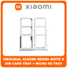 Γνήσιο Original Xiaomi Redmi Note 9, Redmi Note9 (M2003J15SC, M2003J15SG, M2003J15SS) SIM Card Tray + Micro SD Tray Slot Υποδοχέας Βάση Θήκη Κάρτας SIM Polar White Άσπρο 482000003H3W​ (Service Pack By Xiaomi)