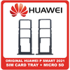 Γνήσια Original Huawei P Smart 2021, PSmart 2021 (PPA-LX1, PPA-LX2) SIM Card Tray + Micro SD Tray Slot Υποδοχέας Βάση Θήκη Κάρτας SIM Midnight Black Μαύρο 97071ADH (Service Pack By Huawei)