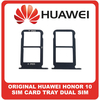 Γνήσια Original Huawei Honor 10, Honor10 (COL-AL10, COL-L29) Sim Card Tray Dual Sim Υποδοχέας Θήκης Κάρτας Sim Midnight Black Μαύρο 51661HYW​ (Service Pack By Huawei)
