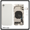 OEM HQ Apple Iphone XR, IphoneXR (A2105 A1984 A2107 A2108 A2106) Back Battery Cover- Housing Καπάκι Μπαταρίας- Σασί + Πλαινά πλήκτρα Side Keys + Θήκη Κάρτας Sim Holder White (Grade AAA+++)