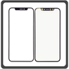 iPhone XR (A2105, A1984) Copy Original Front Glass For Refurbished Μπροστινό Τζαμάκι Για Ανακατασκευή + Frame Πλαίσιο Black Μαύρο (Ref By Apple)