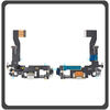 HQ OEM Συμβατό Με Apple iPhone 12 (A2403, A2172) iPhone 12 Pro (A2407, A2341 ) Charging Dock Connector Lightning Flex Καλωδιοταινία Κονέκτορας Φόρτισης + Microphone Μικρόφωνο White Άσπρο (Premium A+​)