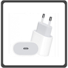 Original Γνήσιο Apple 20W USB-C Power Adapter Φορτιστής MHJE3ZM/A White Άσπρο (Service Pack by Apple)