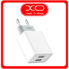 XO Φορτιστής Χωρίς Καλώδιο με 2 Θύρες USB-A Quick Charge 3.0 Άσπρο (L65)