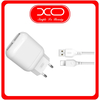 XO Φορτιστής με 2 Θύρες USB-A και Καλώδιο Lightning 2.4A White Λευκός (L78)