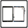 HQ OEM Συμβατό Για Apple iPad 6th Gen 9.7'' inch 2018 (A1893, A1954, iPad7,5, iPad7,6) Touch Screen DIgitizer Μηχανισμός Αφής Τζάμι + Home Button Κεντρικό Κουμπί Black Μαύρο (Premium A+)