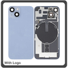 iPhone 14 Plus, iPhone 14+ (A2886, A2632) Rear Back Battery Cover Πίσω Κάλυμμα Καπάκι Πλάτη Μπαταρίας + Camera Lens Τζαμάκι Κάμερας Blue Μπλε (Ref By Apple)