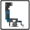 Original For iPhone XR, iPhoneXR (A2105, A1984) Charging Dock Connector Lightning Flex With Board Καλωδιοταινία Κονέκτορας Φόρτισης + Microphone Μικρόφωνο Black Μαύρο Pulled