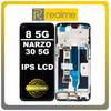 Γνήσια Original Realme 8 5G (RMX3241), Realme Narzo 30 5G (RMX3242) IPS LCD Display Screen Assembly Οθόνη + Touch Screen Digitizer Μηχανισμός Αφής + Frame Bezel Πλαίσιο Σασί Black Μαύρο 57983105104 (Service Pack By Realme)