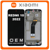 HQ OEM Συμβατό Με Xiaomi Redmi 10 2022 (21121119SG, 22011119UY), LCD Display Screen Assembly Οθόνη + Touch Screen Digitizer Μηχανισμός Αφής + Frame Bezel Πλαίσιο Σασί Carbon Gray Μαύρο (Premium A+)