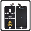 HQ OEM Συμβατό Με Apple iPhone 5 (A1428, A1429) APLONG High Brightness LCD Display Screen Assembly Οθόνη + Touch Screen Digitizer Μηχανισμός Αφής Black Μαύρο (Grade AAA) (0% Defective Returns)