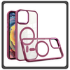 Θήκη Πλάτης - Back Cover, Silicone Σιλικόνη Material Pattern Plated Magnetic Case Pink Ροζ For iPhone 14