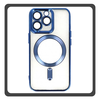 Θήκη Πλάτης - Back Cover, Silicone Σιλικόνη Pattern Plated Magnetic Case Blue Μπλε For iPhone 12