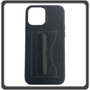 Θήκη Πλάτης - Back Cover, Silicone Σιλικόνη Leather Δερματίνη Minimalist Plug-in Support Case Black Μαύρο For iPhone 12 Mini