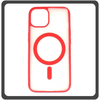 Θήκη Πλάτης - Back Cover Silicone Σιλικόνη Frosted Edge Macaroon Magnetic Case Red Κόκκινο For iPhone 11 Pro Max