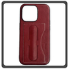 Θήκη Πλάτης - Back Cover, Silicone Σιλικόνη Δερματίνη Leather Minimalist Plug-in Support Case Red Κόκκινο For iPhone 12 Pro Max