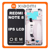HQ OEM Συμβατό Με Xiaomi Redmi Note 8, (M1908C3JH, M1908C3JG) IPS LCD Display Assembly Screen Οθόνη + Touch Screen Digitizer Μηχανισμός Αφής + Frame Bezel Πλαίσιο Σασί Moonlight White ​(Premium A+)