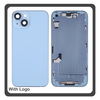 HQ OEM Συμβατό Με iPhone 14 Plus, iPhone 14+ (A2886, A2632) Rear Back Battery Cover Middle Frame- Housing Πίσω Κάλυμμα Καπάκι Πλάτη Μπαταρίας - Σασί + Side Keys Πλαϊνά πλήκτρα  + Sim Tray Θήκη Κάρτας Blue Μπλε (Premium A+)