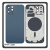 HQ OEM Συμβατό Με Apple iPhone 12 Pro (A2407, A2341) Rear Back Battery Cover Middle Frame- Housing Πίσω Κάλυμμα Καπάκι Πλάτη Μπαταρίας - Σασί + Side Keys Πλαϊνά πλήκτρα  + Sim Tray Θήκη Κάρτας Pacific Blue Μπλε (Premium A+)
