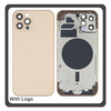 HQ OEM Συμβατό Με Apple iPhone 12 Pro (A2407, A2341) Rear Back Battery Cover Middle Frame- Housing Πίσω Κάλυμμα Καπάκι Πλάτη Μπαταρίας - Σασί + Side Keys Πλαϊνά πλήκτρα  + Sim Tray Θήκη Κάρτας Gold Χρυσό (Premium A+)