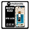 HQ OEM Συμβατό Με Motorola Moto E22, IPS LCD Display Screen Assembly Οθόνη + Touch Screen Digitizer Μηχανισμός Αφής + Frame Bezel Πλαίσιο Σασί Black Μαύρο (Premium A+)