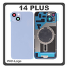 HQ OEM Συμβατό Με Apple iPhone 14 Plus, iPhone 14+ (A2886, A2632, A2885) Rear Back Battery Cover Πίσω Κάλυμμα Καπάκι Πλάτη Μπαταρίας + Metal Plate + Camera Lens Τζαμάκι Κάμερας + Magsafe Blue Μπλε (Premium A+)