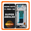 Γνήσια Original Xiaomi Redmi Note 11 Pro+ 5G (21091116UG, 21091116UC) Super AMOLED  LCD Display Screen Assembly Οθόνη + Touch Screen Digitizer Μηχανισμός Αφής + Frame Bezel Πλαίσιο Σασί Blue Μπλε 56000AK16U00 (Service Pack By Xiaomi)