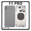 HQ OEM Apple Iphone 11 Pro, Iphone11 Pro (A2215) BACK BATTERY COVER MIDDLE FRAME- HOUSING ΚΑΠΑΚΙ ΜΠΑΤΑΡΙΑΣ- ΣΑΣΙ + ΠΛΑΙΝΑ ΠΛΗΚΤΡΑ SIDE KEYS + ΘΗΚΗ ΚΑΡΤΑΣ SIM HOLDER BLACK (Premium A+)