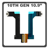 HQ OEM Συμβατό Με Apple iPad 2022 10th Gen 10.9" (A2757, A2777) Charging Dock Connector Lightning Flex With Board Καλωδιοταινία Κονέκτορας Φόρτισης White Άσπρο (Premium A+)