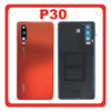 Γνήσια Original Huawei P30 (ELE-L29, ELE-L09) Rear Back Battery Cover Πίσω Κάλυμμα Καπάκι Πλάτη Μπαταρίας + Camera Lens Τζαμάκι Κάμερας Amber Sunrise Κόκκινο 02352NMQ (Service Pack By Huawei)