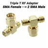 Sma Female to 2 sma Male Triple t rf Adapter