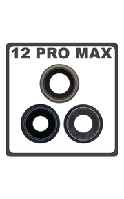 HQ OEM Συμβατό Με Apple iPhone 12 Pro Max, iPhone 12 ProMax (A2411, A2342) Main Camera Lens Τζαμάκι Κάμερας + Frame Bezel Πλαίσιο Pacific Blue Μπλε (Premium A+)