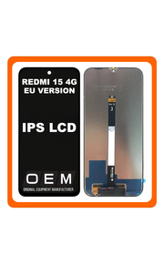 HQ OEM Συμβατό Με Xiaomi Redmi 15 4G (25062RN2DE) EU Version IPS LCD Display Screen Assembly Οθόνη + Touch Screen Digitizer Μηχανισμός Αφής Black Μαύρο (Premium A+)