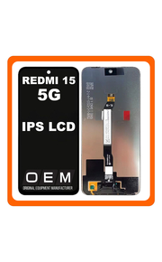 HQ OEM Συμβατό Με Xiaomi Redmi 15 5G (25057RN09E) IPS LCD Display Screen Assembly Οθόνη + Touch Screen Digitizer Μηχανισμός Αφής Black Μαύρο (Premium A+)