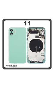 HQ OEM Συμβατό Με Apple iPhone 11 (A2221, A2111) Rear Back Battery Cover Middle Frame- Housing Πίσω Κάλυμμα Καπάκι Πλάτη Μπαταρίας + Power Button + Volume Button Flex Cable + Sim Card Tray + Flashlight Flex + NFC Green Πράσινο (Premium A+)