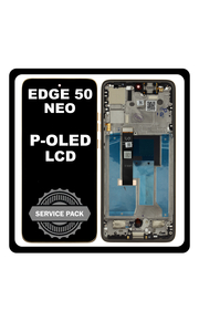 Γνήσια Original Motorola Moto Edge 50 Neo (XT2409-1) P-OLED LCD Display Screen Assembly Οθόνη + Touch Screen Digitizer Μηχανισμός Αφής + Frame Bezel Πλαίσιο Σασί Latte Χρυσό 5D68C28685 (Service Pack By Motorola)