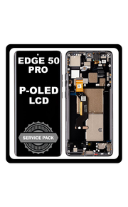 Γνήσια Original Motorola Moto Edge 50 Pro 5G (XT2403-2) P-OLED LCD Display Screen Assembly Οθόνη + Touch Screen Digitizer Μηχανισμός Αφής + Frame Bezel Πλαίσιο Σασί Black Beauty Μαύρο 5D68C24322 (Service Pack By Motorola)