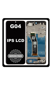 Γνήσια Original Motorola Moto G04 (XT2421-2, XT2421-3) IPS LCD Display Screen Assembly Οθόνη + Touch Screen Digitizer Μηχανισμός Αφής + Frame Bezel Πλαίσιο Σασί Black Μαύρο 5D68C23890 (Service Pack By Motorola)